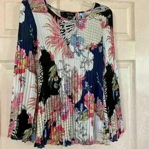 Pleated floral blouse